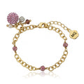 GLITZ BLITZ Crystal Ball Charm Bracelet with 3 small Crystal Balls