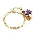 Tea 4 Two Crystal Tea Cup Dangle Bracelet
