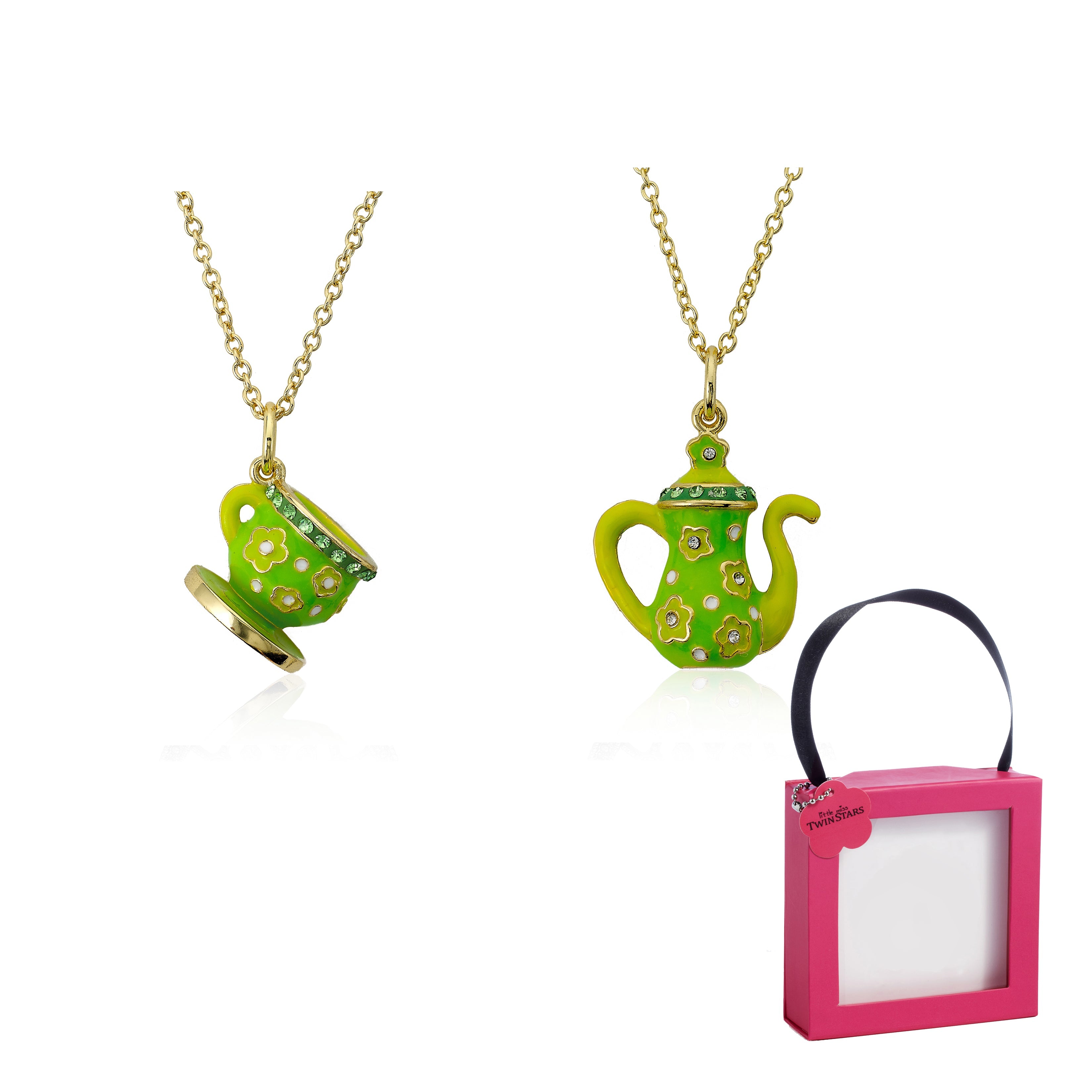 Crystal Tea Pot Necklace