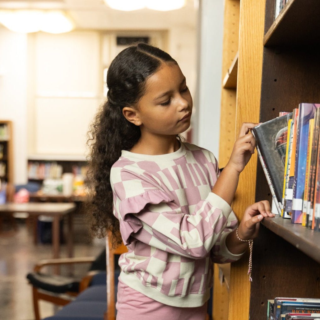 Pink Block Ruffled Sweatshirt