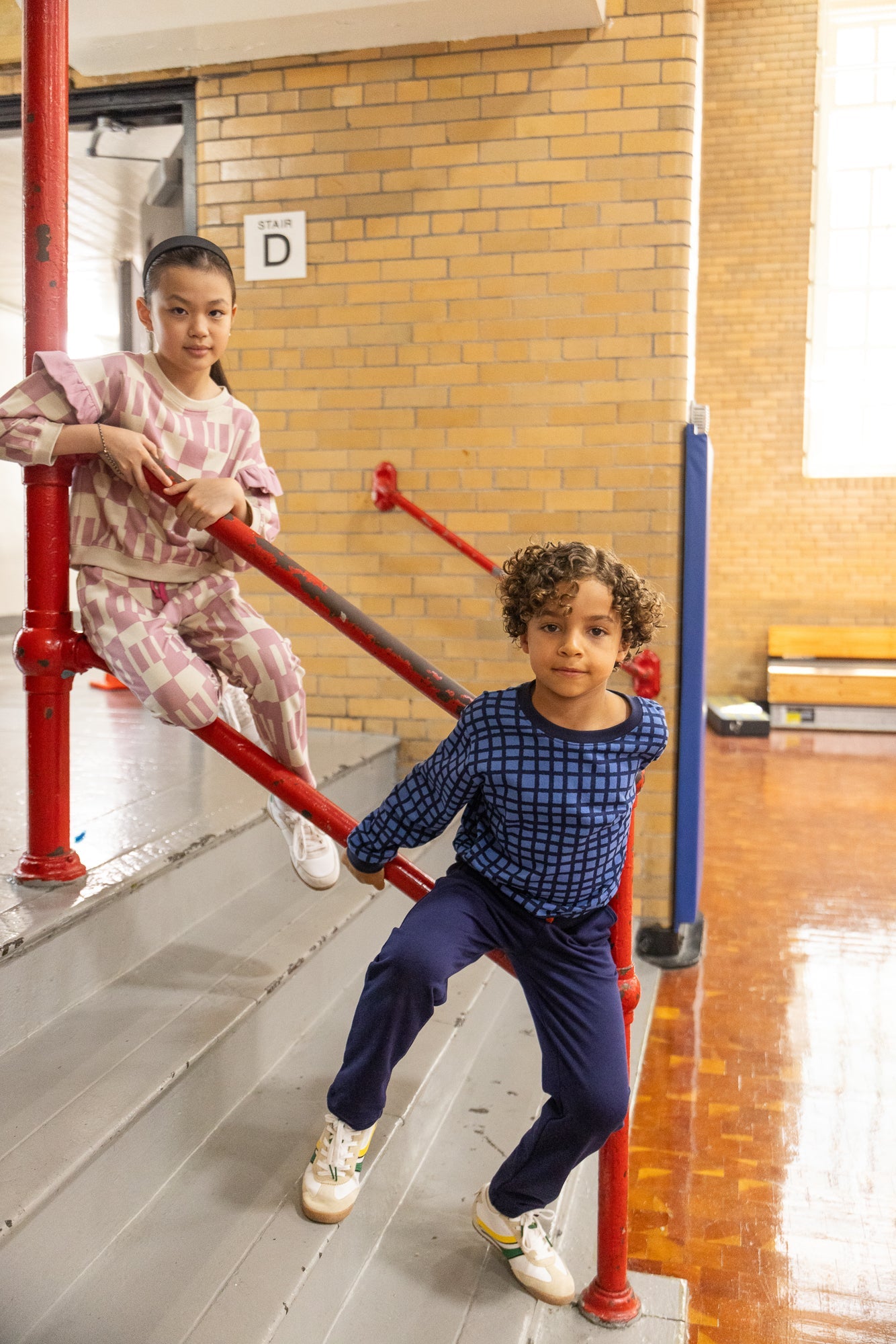 Pink Block Ruffled Sweatshirt
