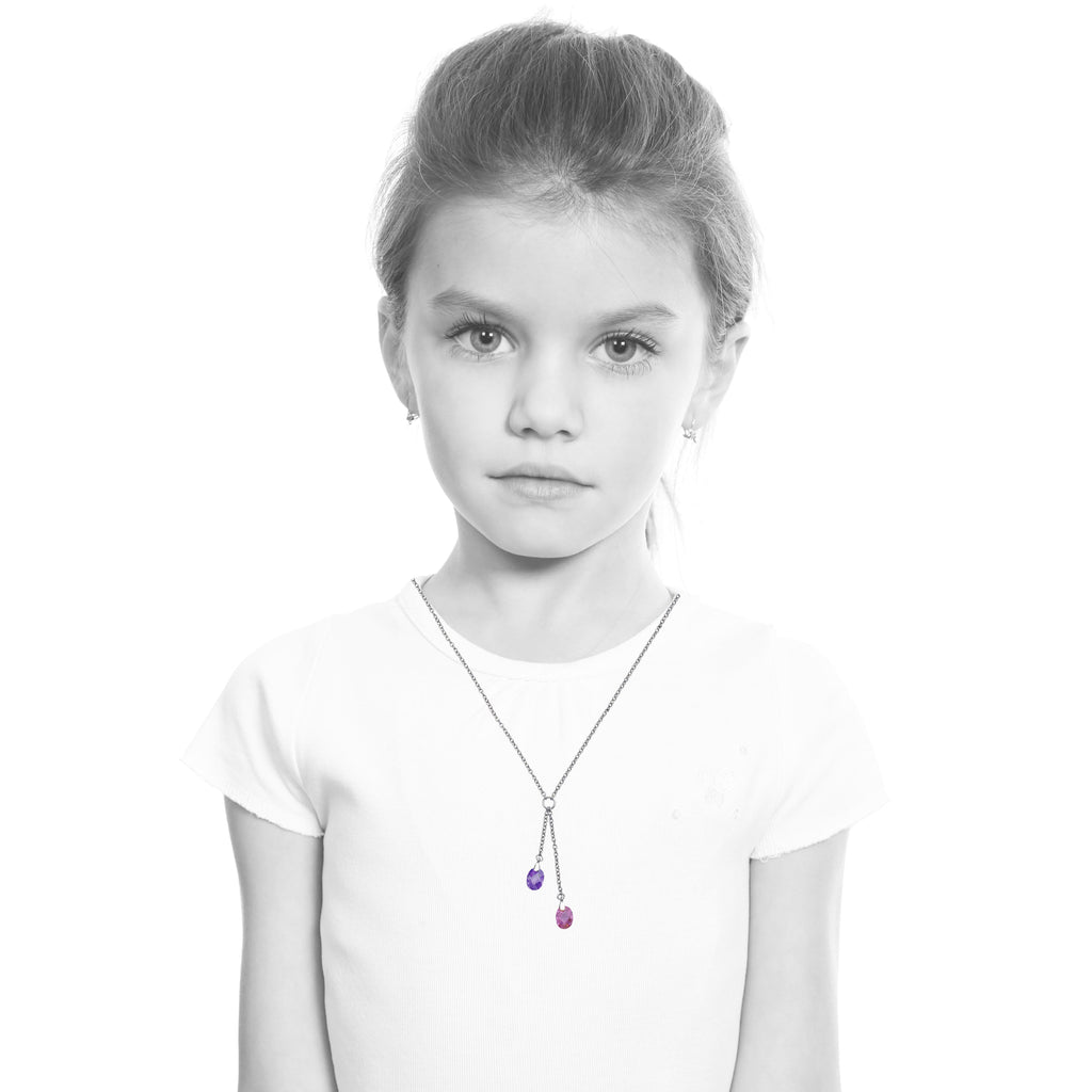 Crystal Drop Lariat Necklace