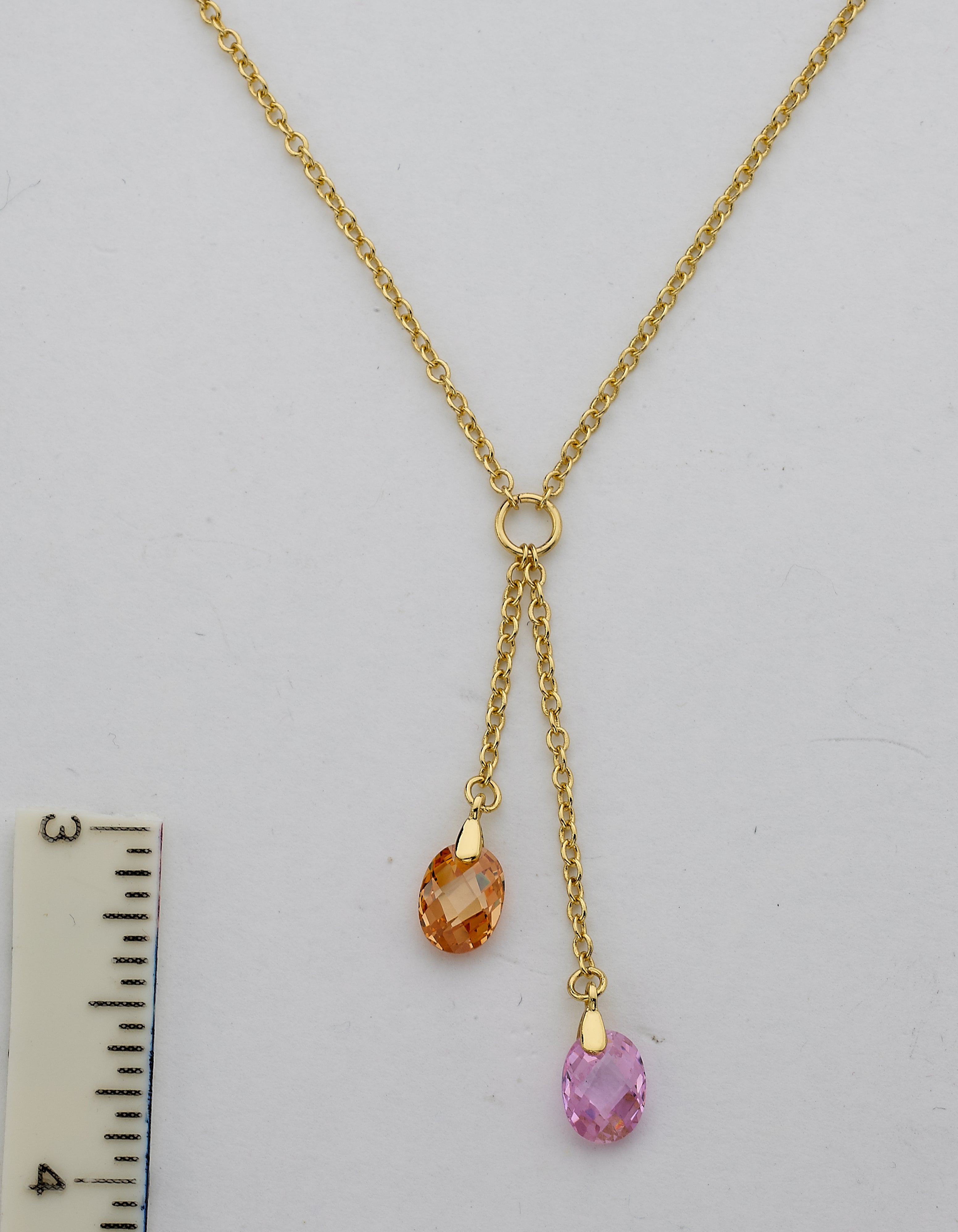 Crystal Drop Lariat Necklace