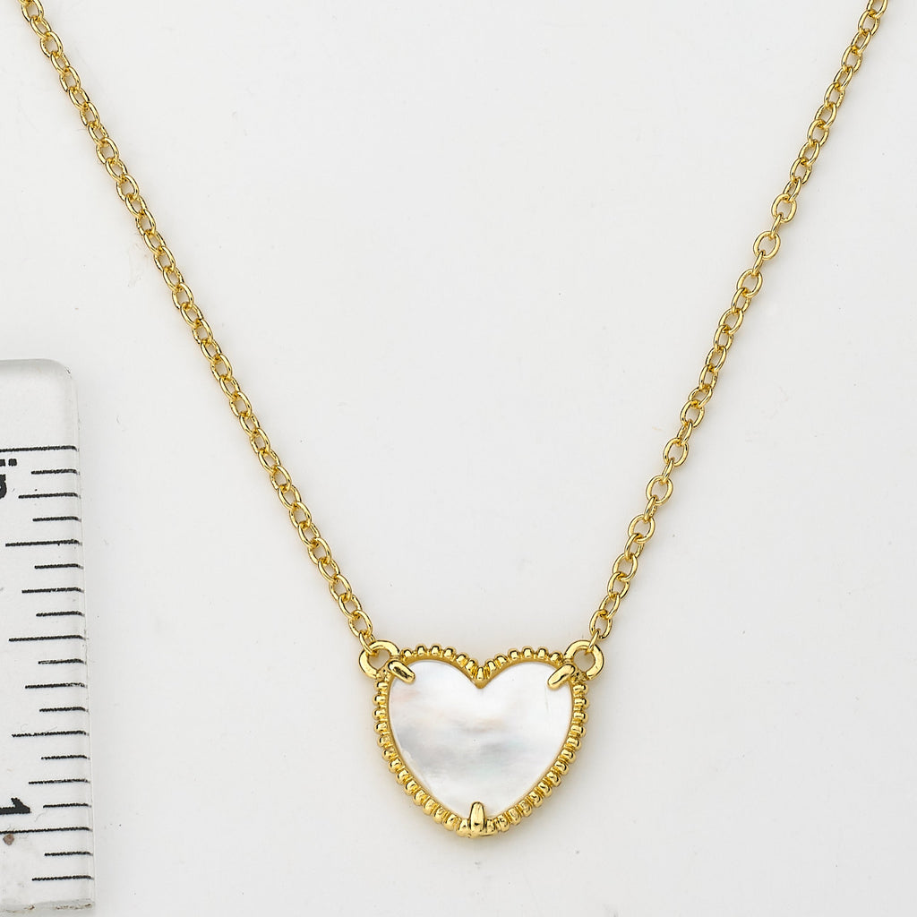 Mother Of Pearl Heart Necklace
