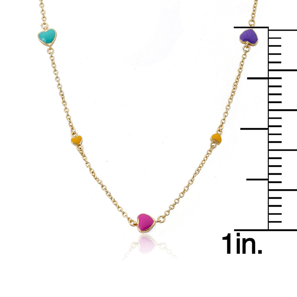 Enamel Heart Chain Necklace
