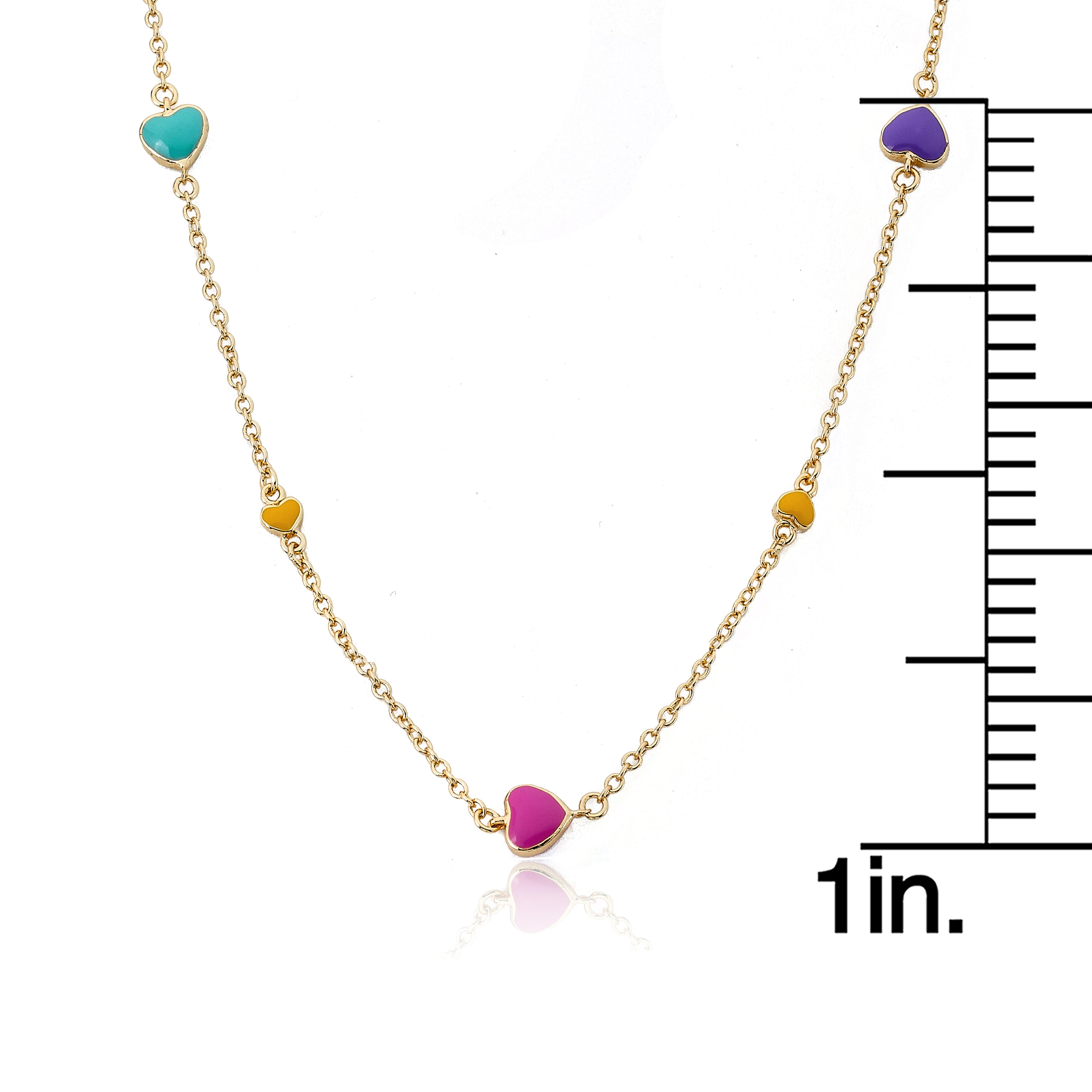 Enamel Heart Chain Necklace