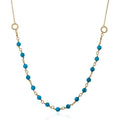 14k Gold Plated Country Chic Turquoise Chain Necklace
