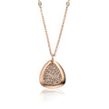 14k Gold Plated Retro Cubic Zirconia Filled Pendant On Diamond By The Yard Chain Necklace