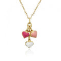 Enamel Heart Cluster Necklace
