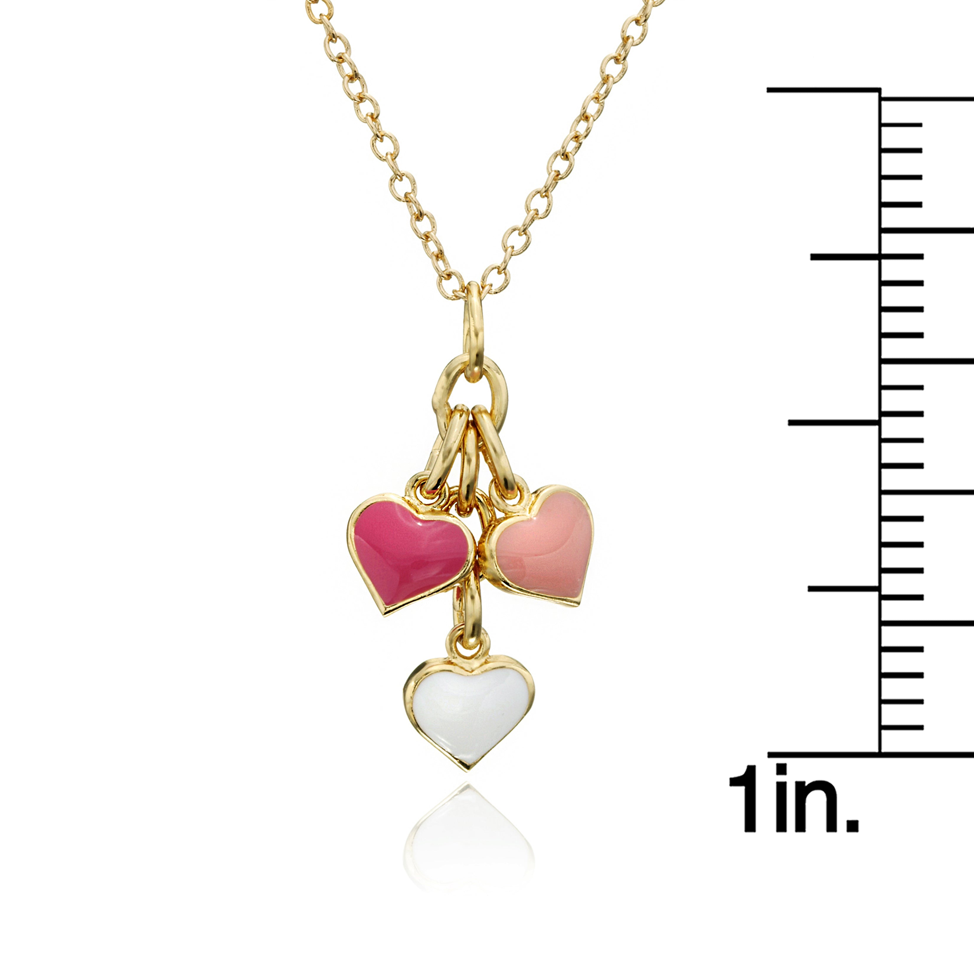 Enamel Heart Cluster Necklace