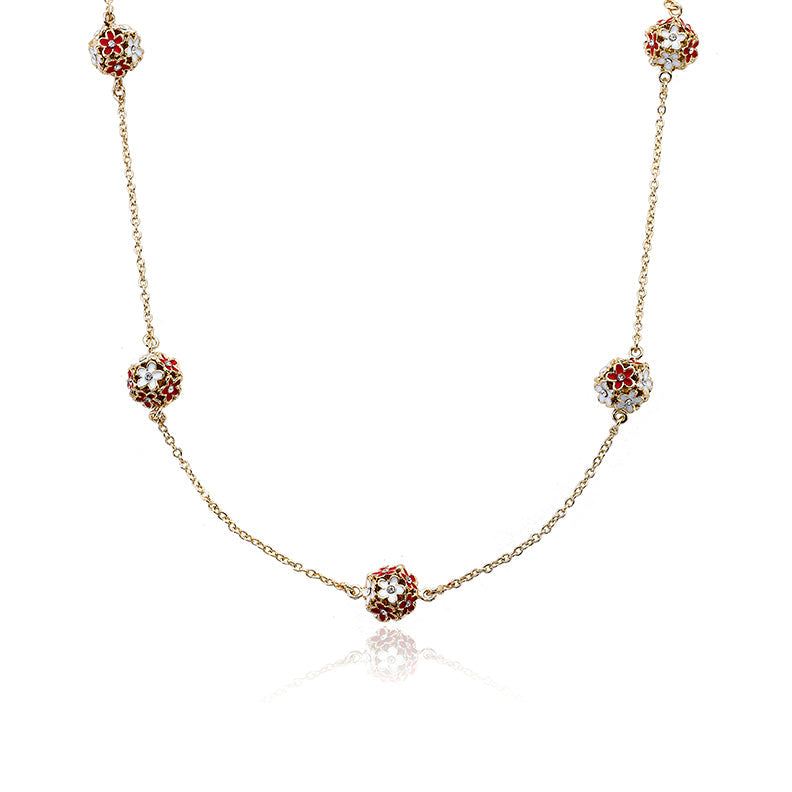 Pastel Flower Balls Necklace