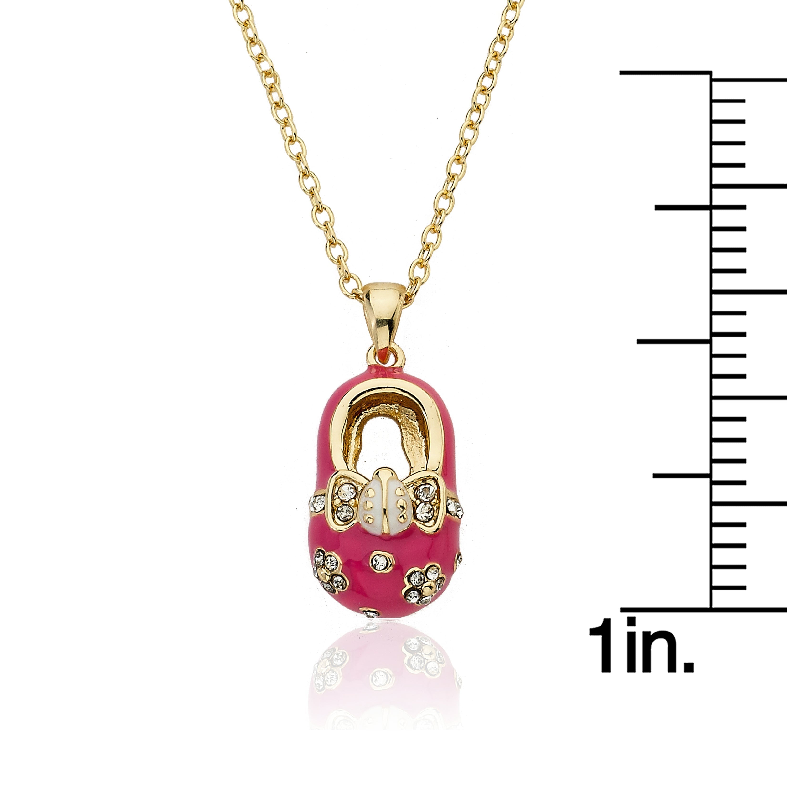 Enamel Baby Shoe Necklace