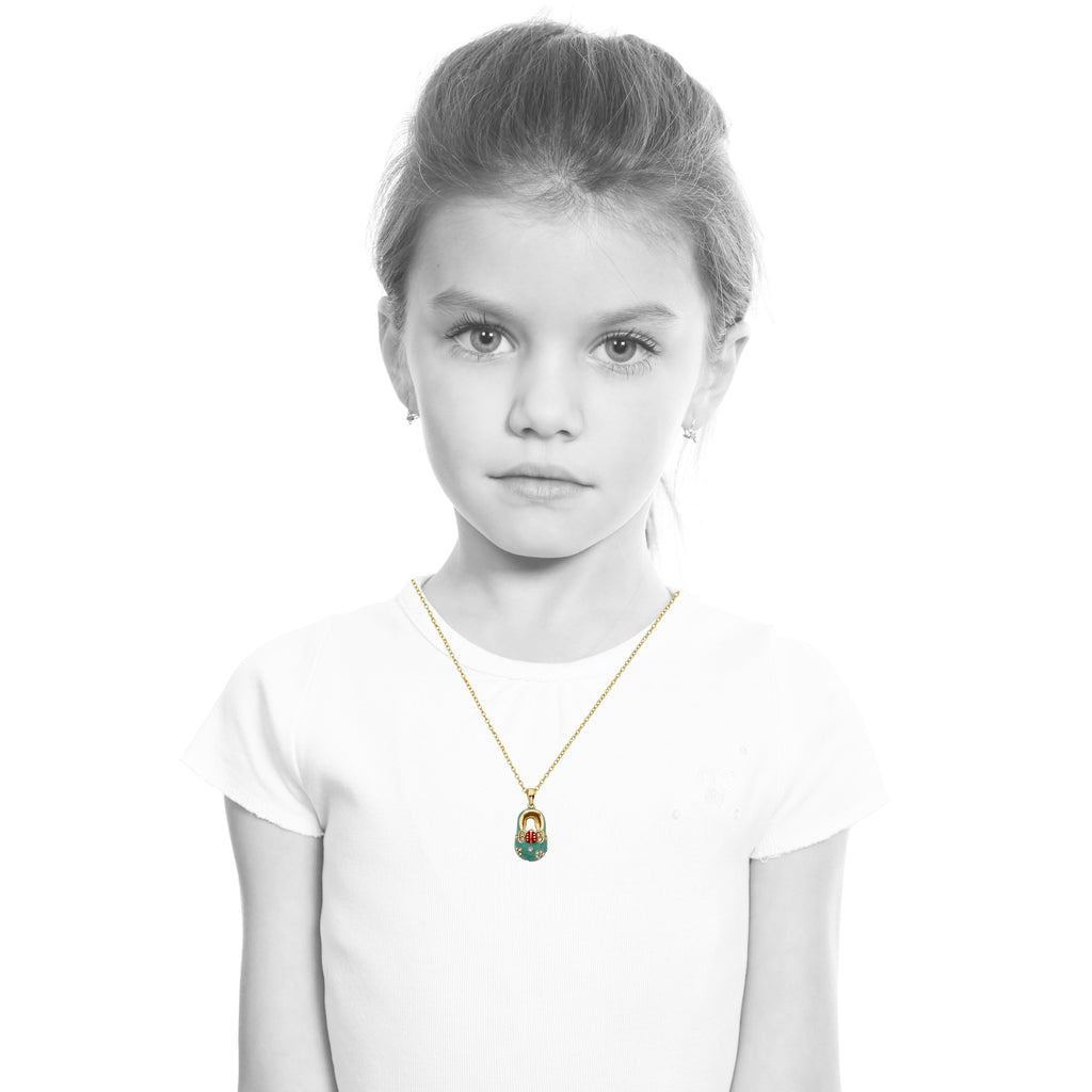 Enamel Baby Shoe Necklace