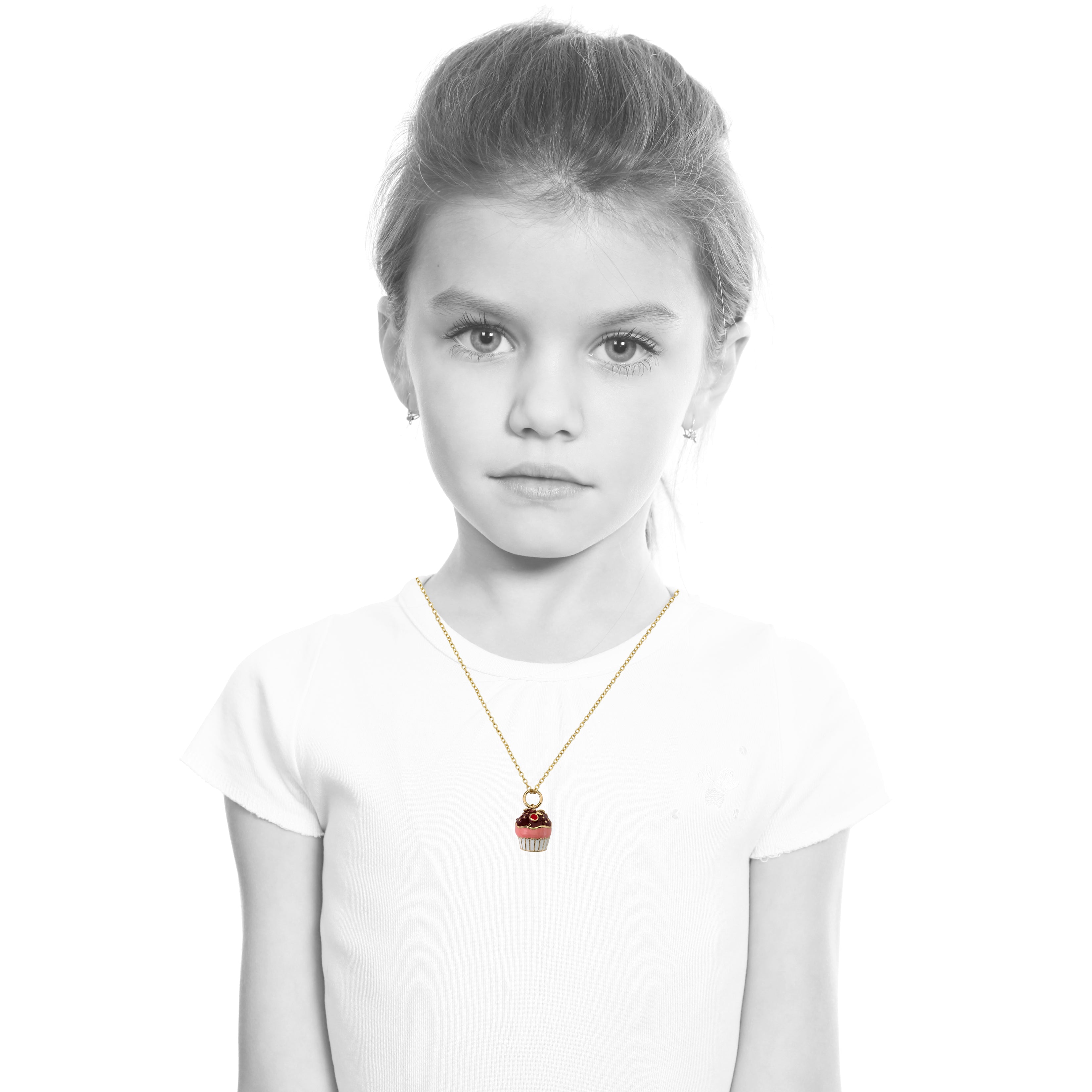Enamel Cupcake Necklace