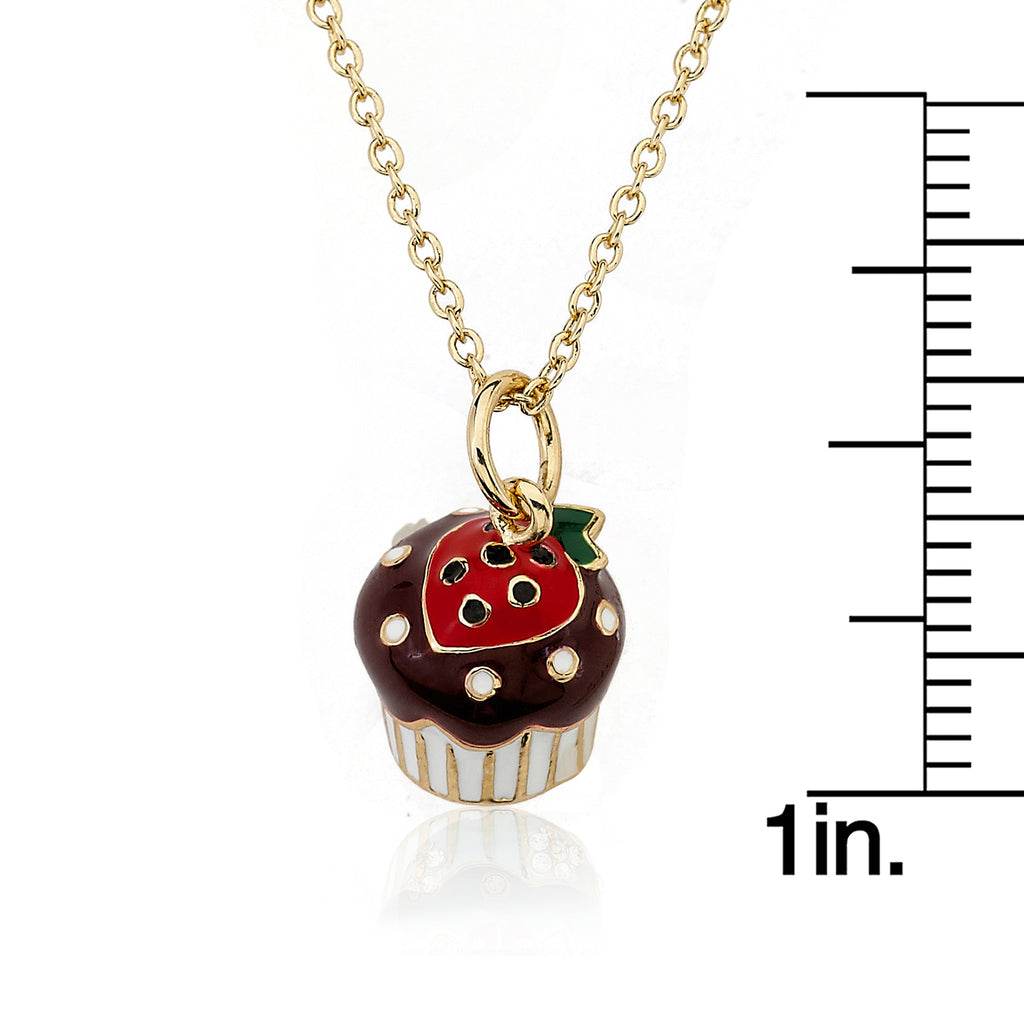 Strawberry Cupcake Pendant Necklace