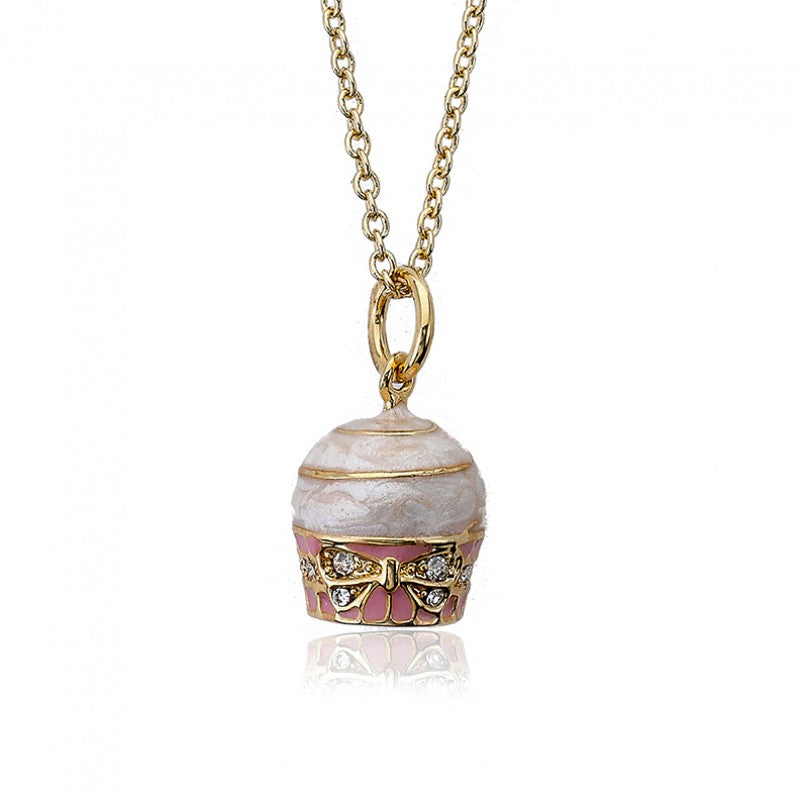 Frosted Cupcake Crystal Pendant Necklace