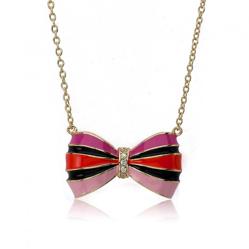 BOW BEAUTIFUL Enamel Bow Necklace