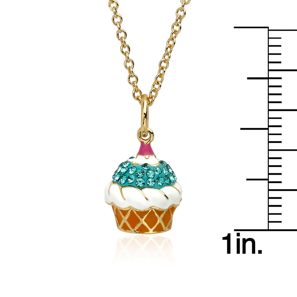 Crystal Frosted Cupcake Necklace