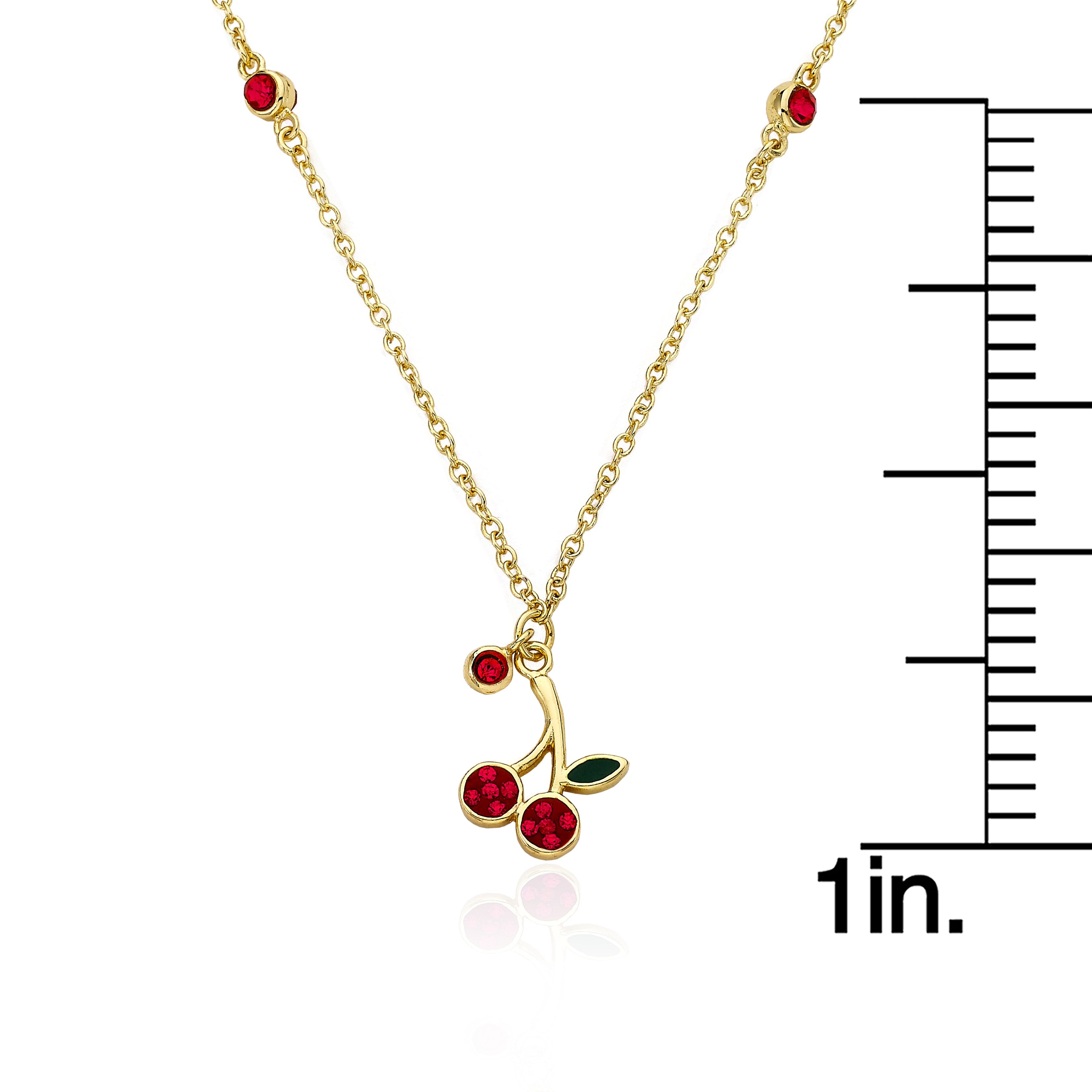 Crystal Cherry Drop Necklace
