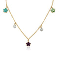 Crystal Flowers Dangle Necklace