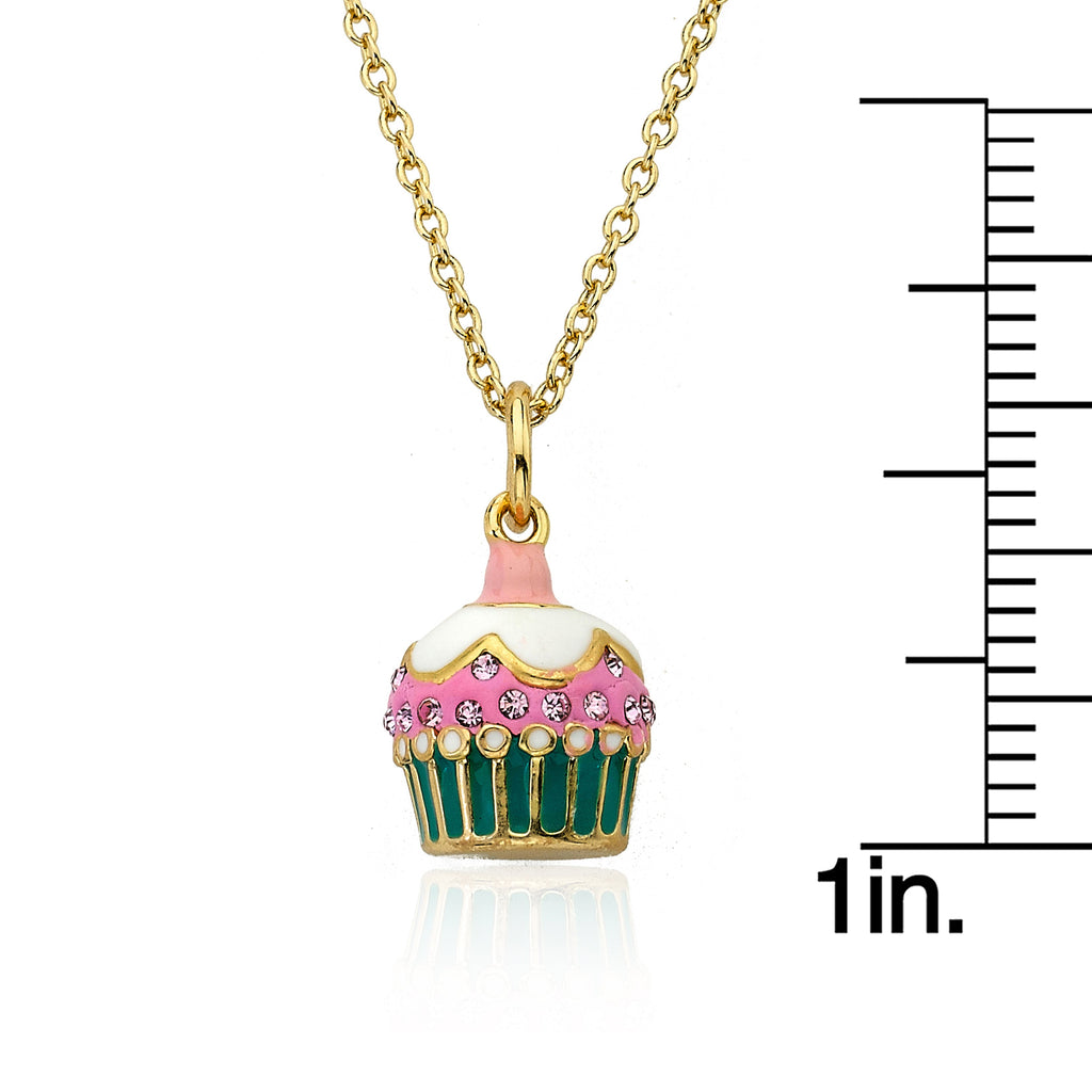 Sparkle Sweet Crystal Cupcake Necklace