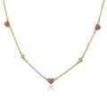Crystal Hearts Station Necklace