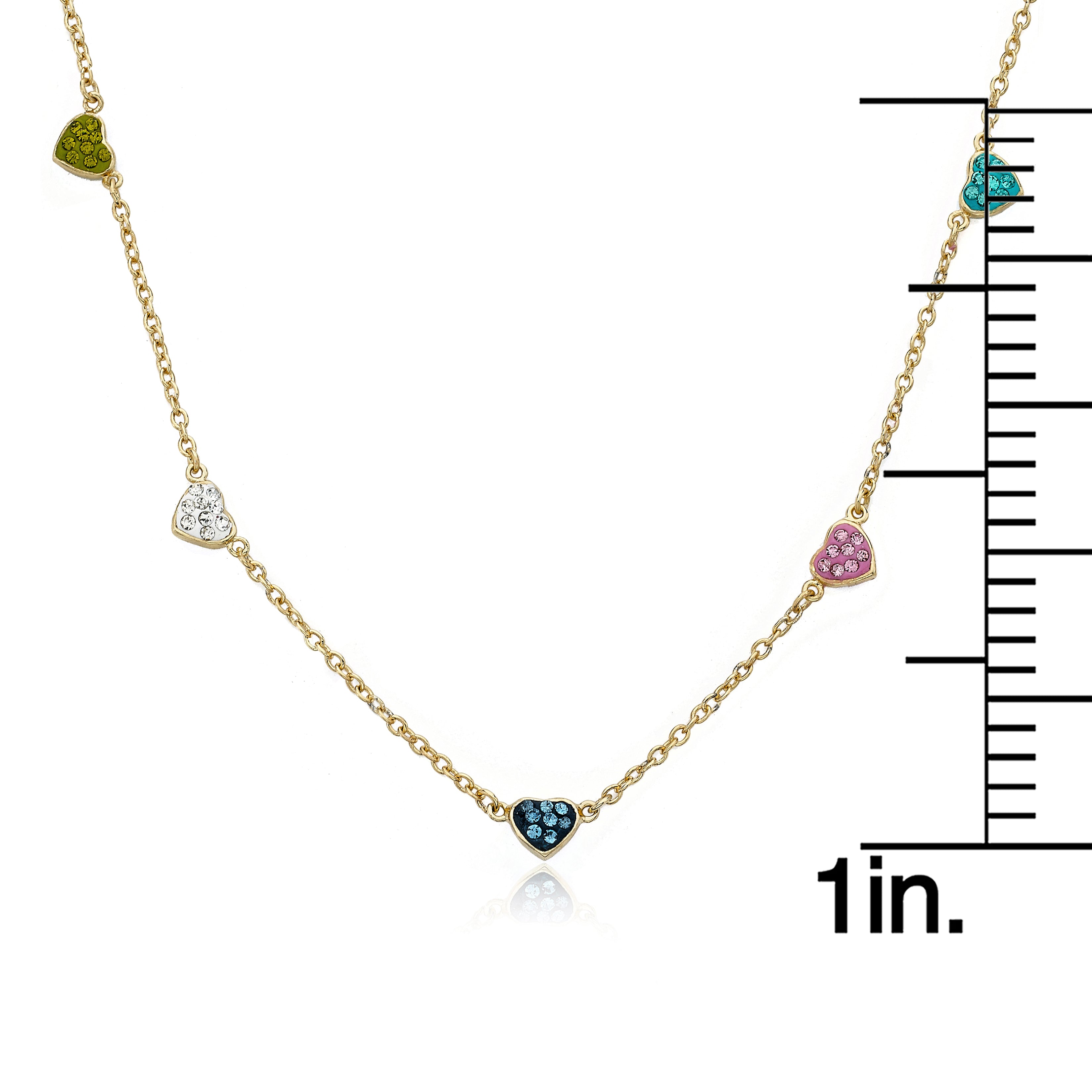 Crystal Hearts Station Necklace