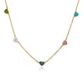 Crystal Hearts Station Necklace