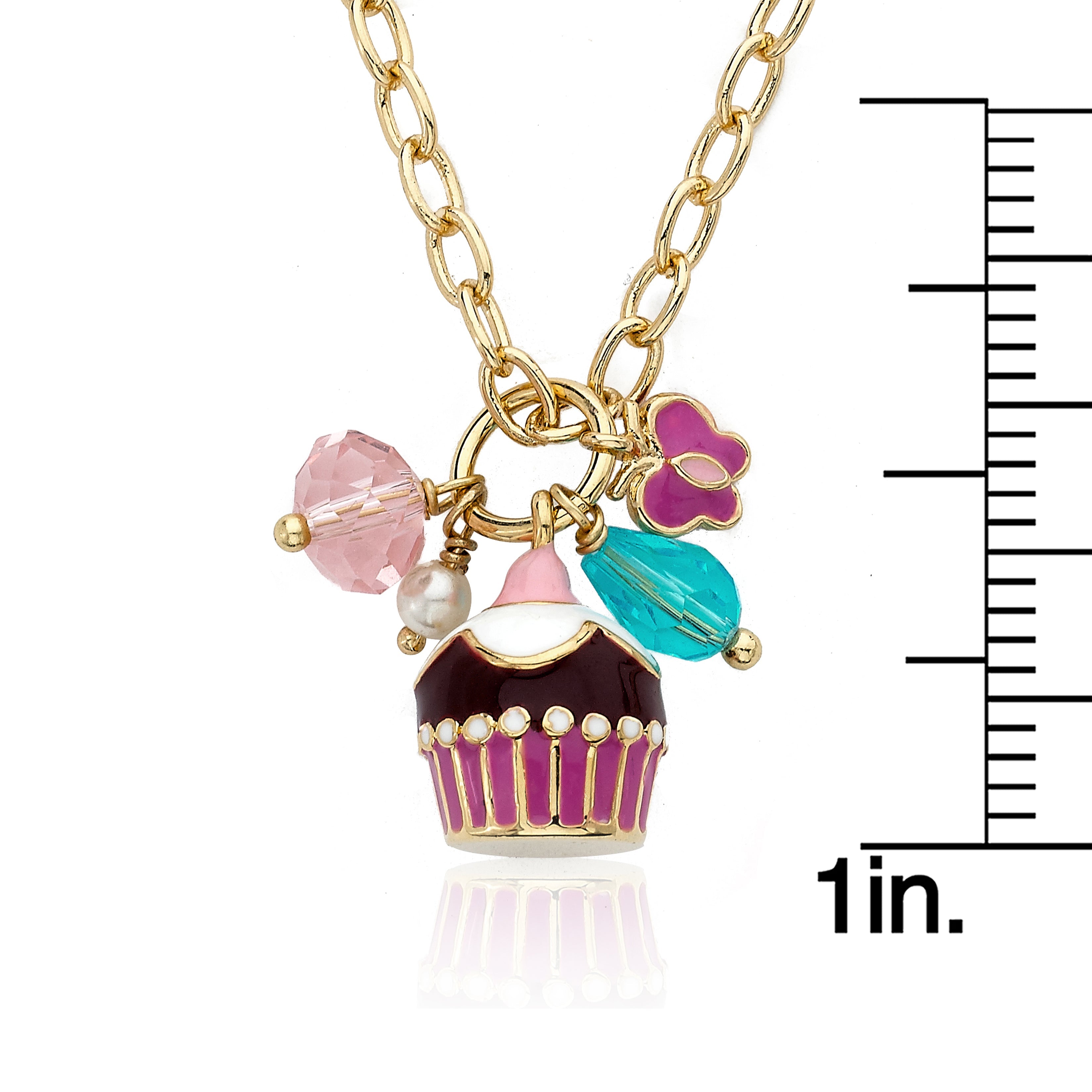 Cupcake Cluster Charm Necklace