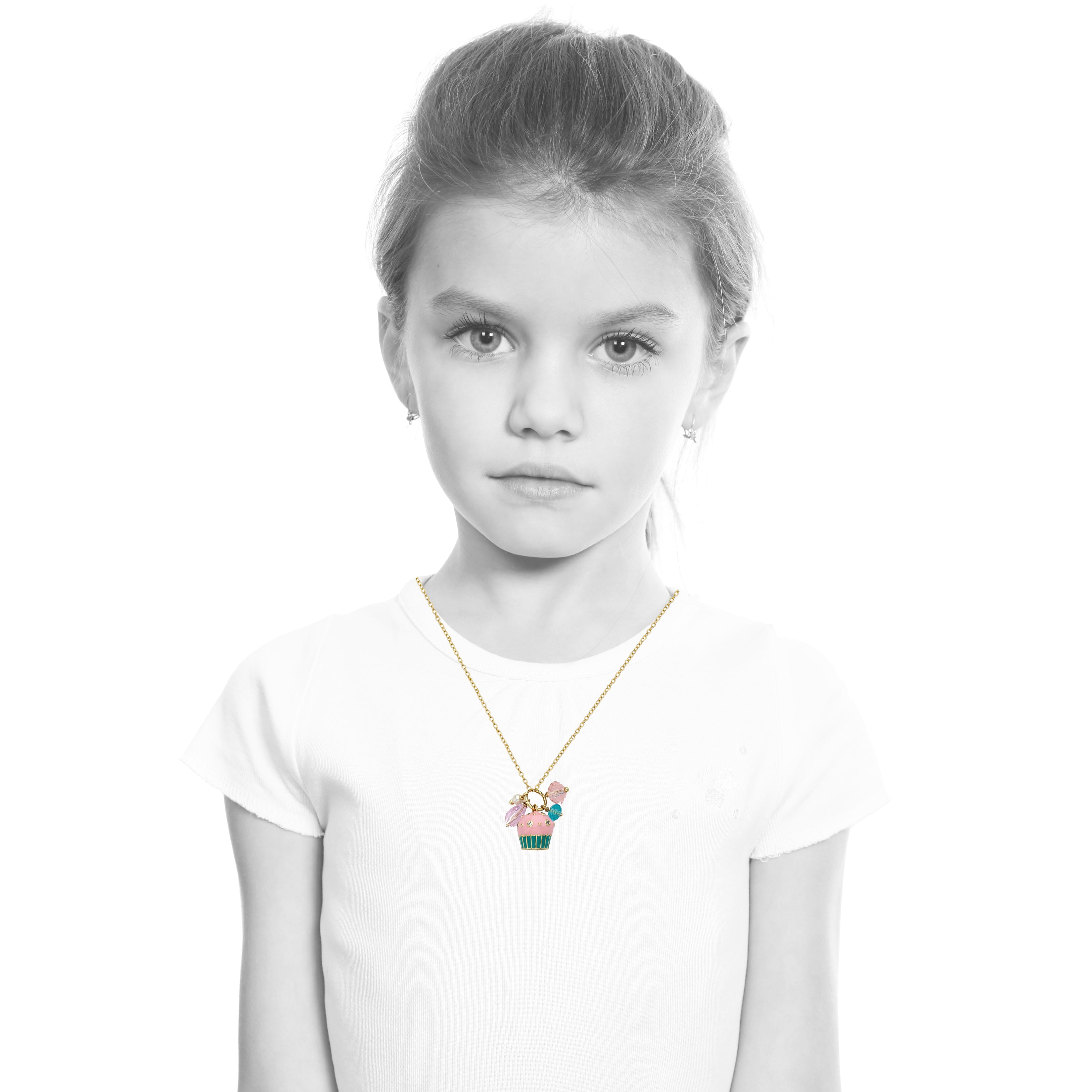 Strawberry Frosted Cluster Charm Necklace