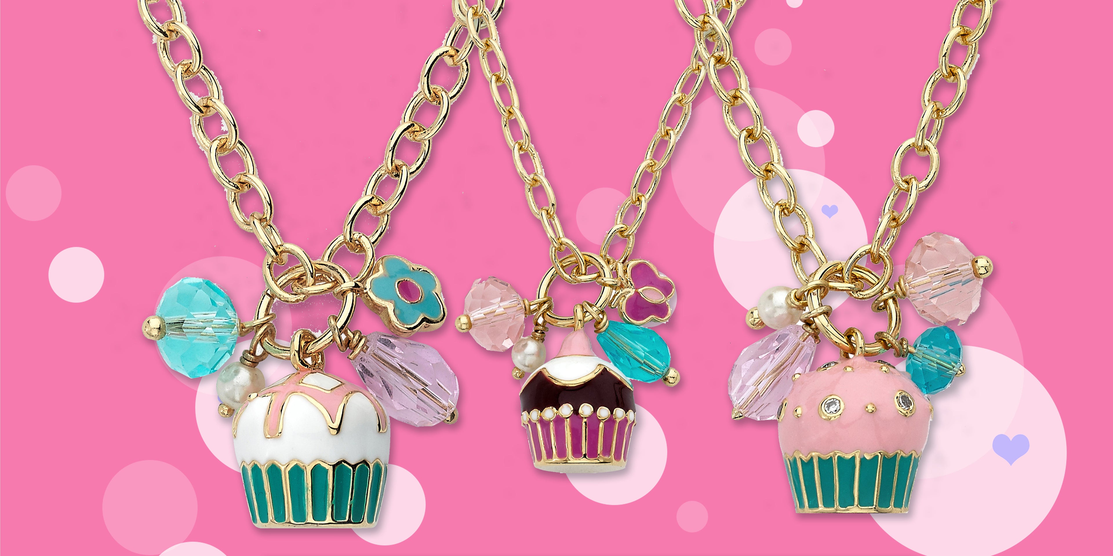 Strawberry Frosted Cluster Charm Necklace