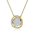 14k Gold Plated Sliced Glass Pendant Chain Necklace