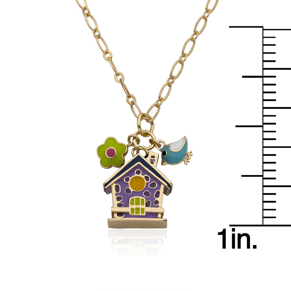 Birdhouse & Flower Necklace