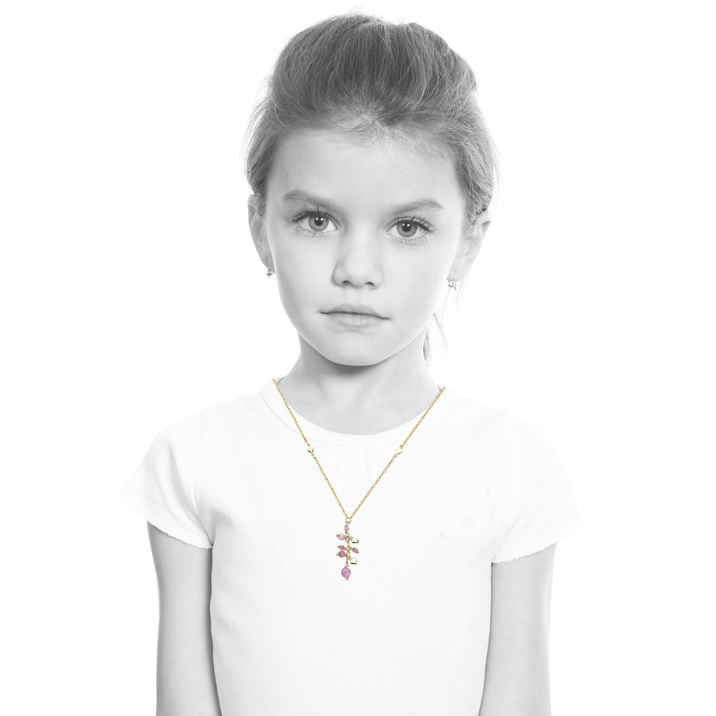 Cat Eye Heart Cluster Necklace