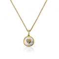 Cz Heart Coin Necklace