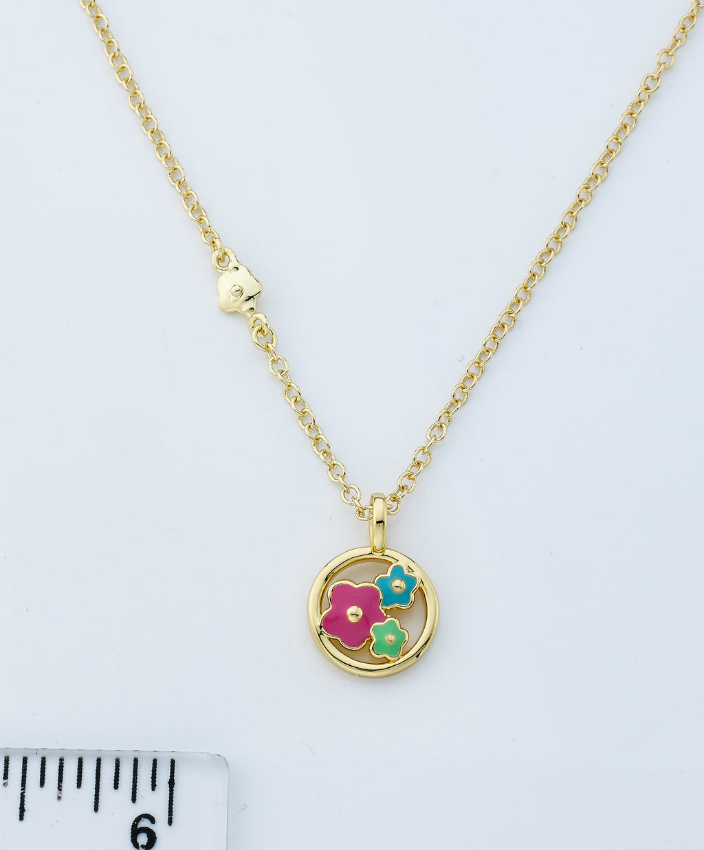 Flower Disc Necklace