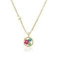 Flower Disc Necklace