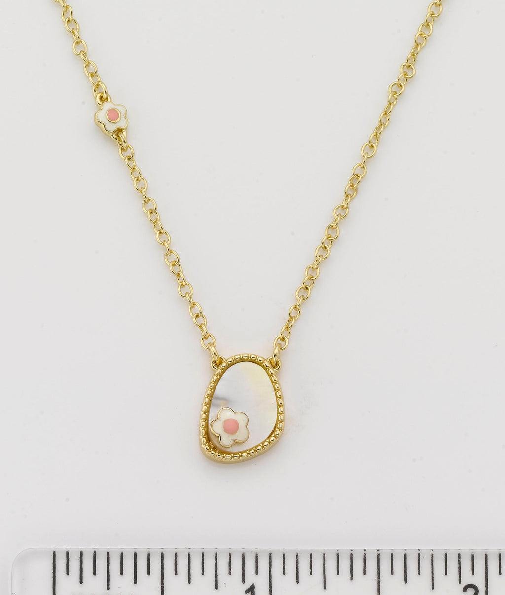 Mother Of Pearl Flower Necklace