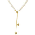 Heart Lariat Pearl Necklace