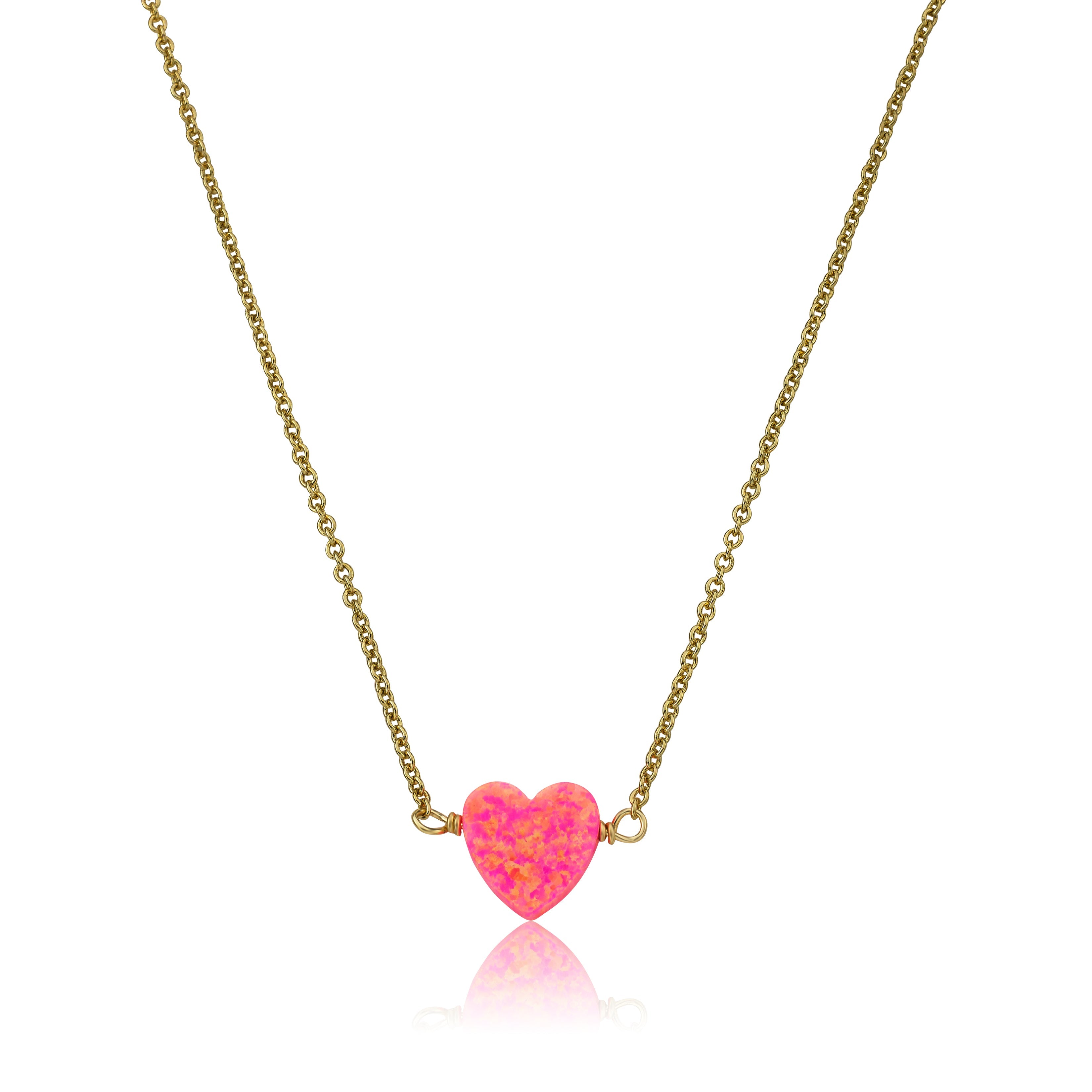 Glitter Girl Opal Heart Necklace