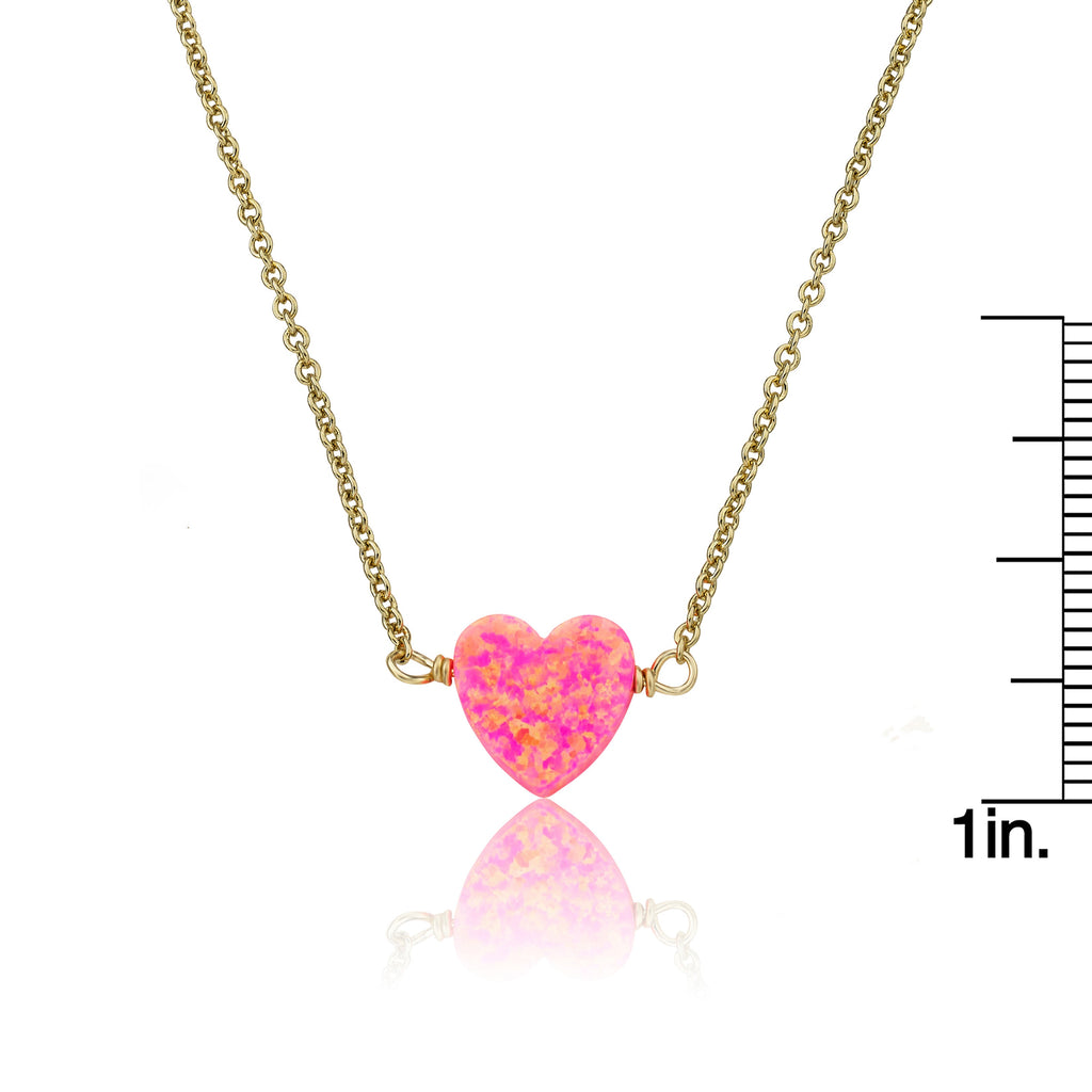 Glitter Girl Opal Heart Necklace