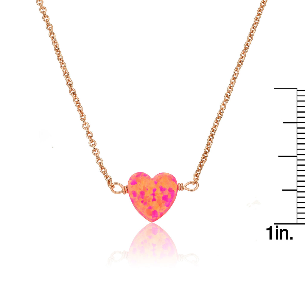 Glitter Girl Opal Heart Necklace