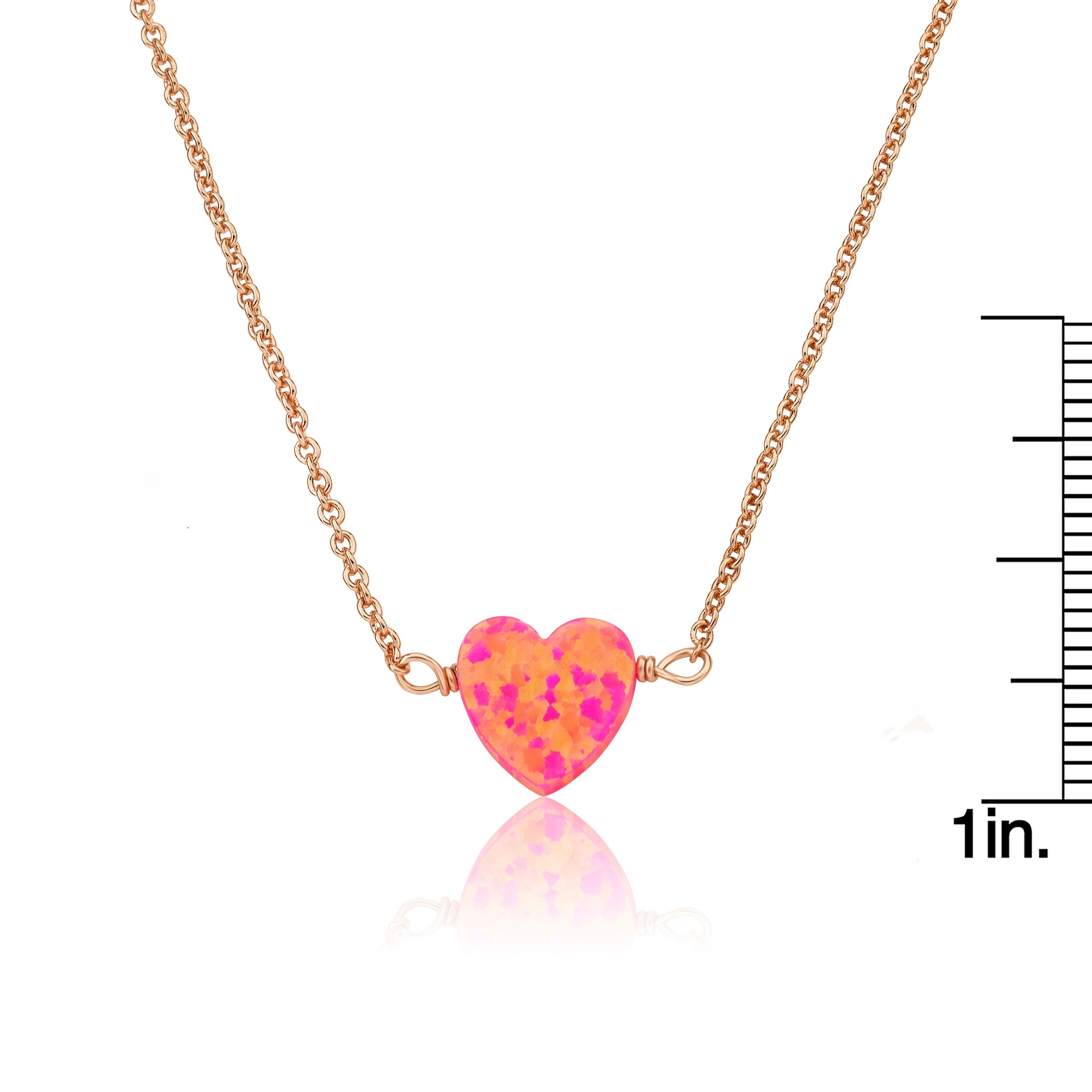 Glitter Girl Opal Heart Necklace