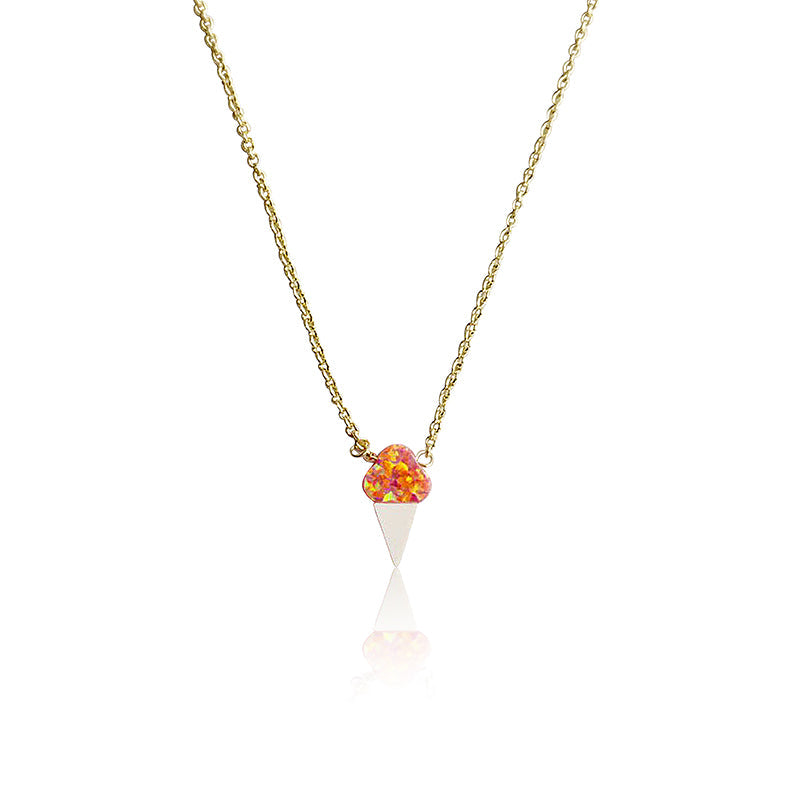 Glitter Girl Opal Ice Cream Necklace