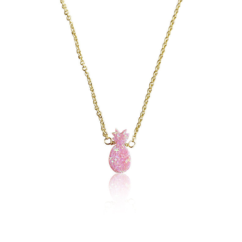 Glitter Girl Pineapple Necklace