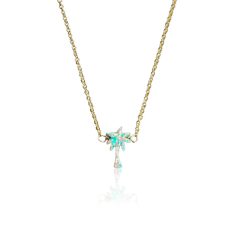 Glitter Girl Palm Tree Necklace