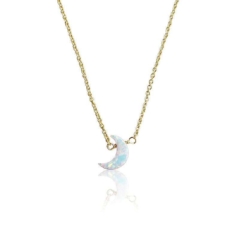 Glitter Girl Moon Necklace