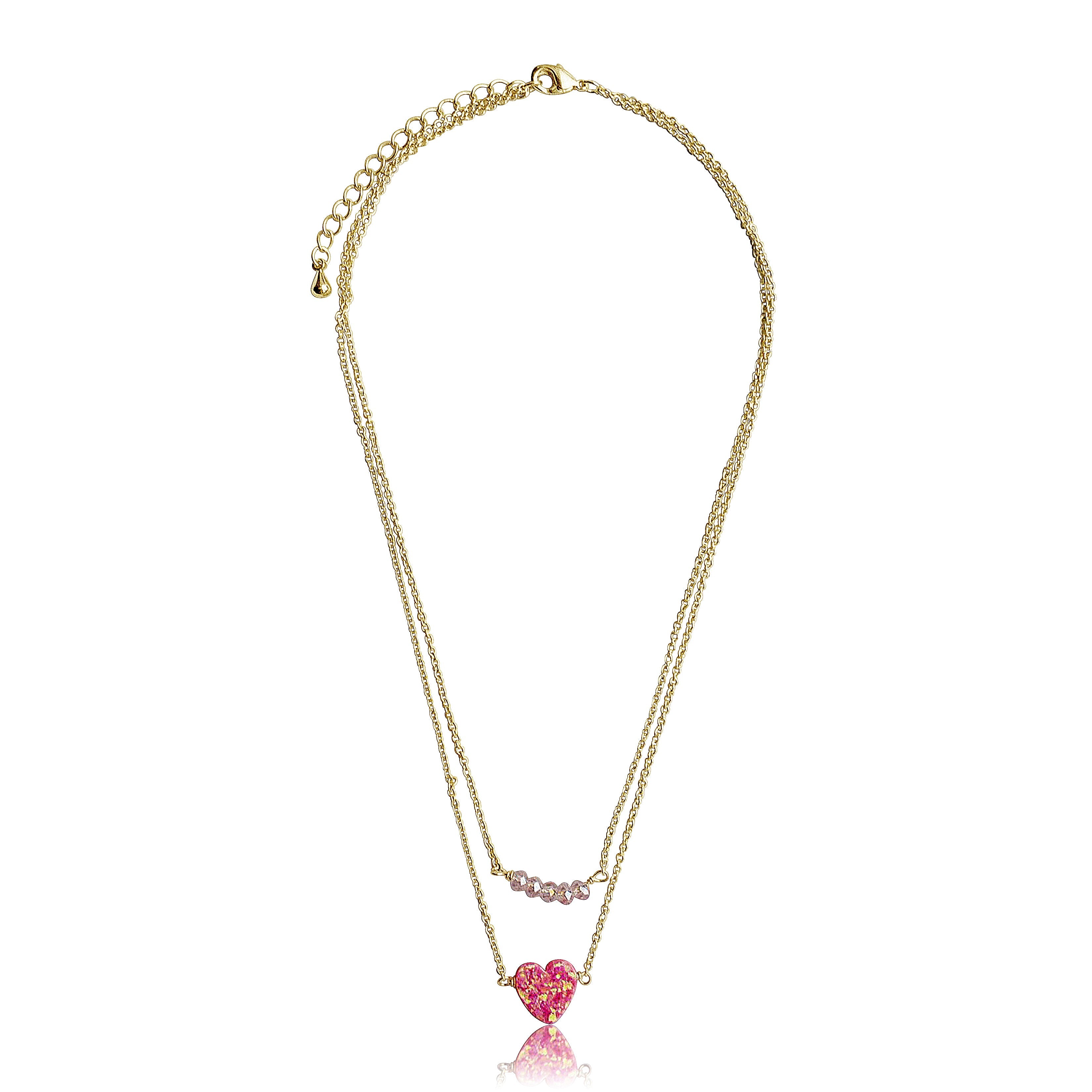 Glitter Girl Heart Necklace