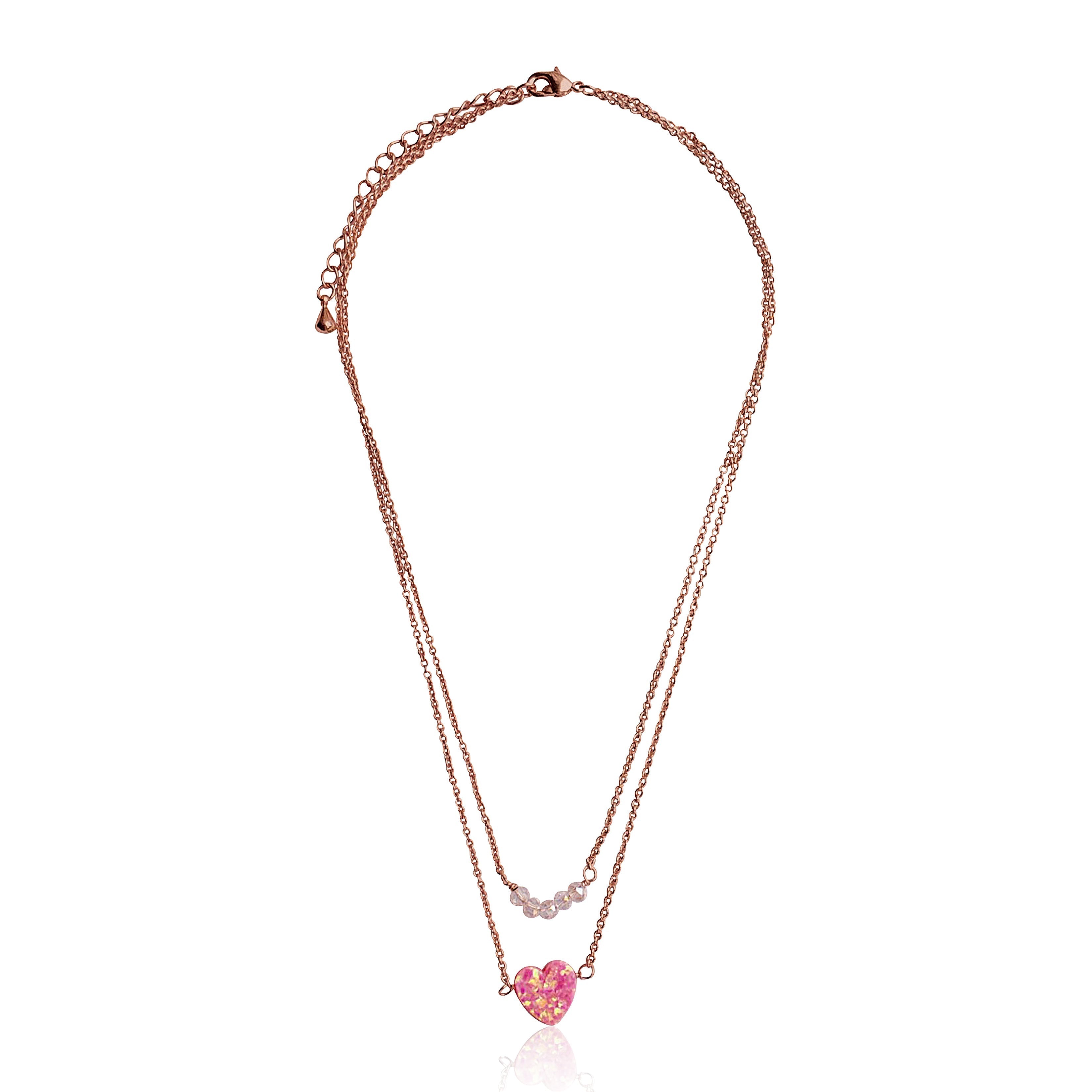 Glitter Girl Heart Necklace