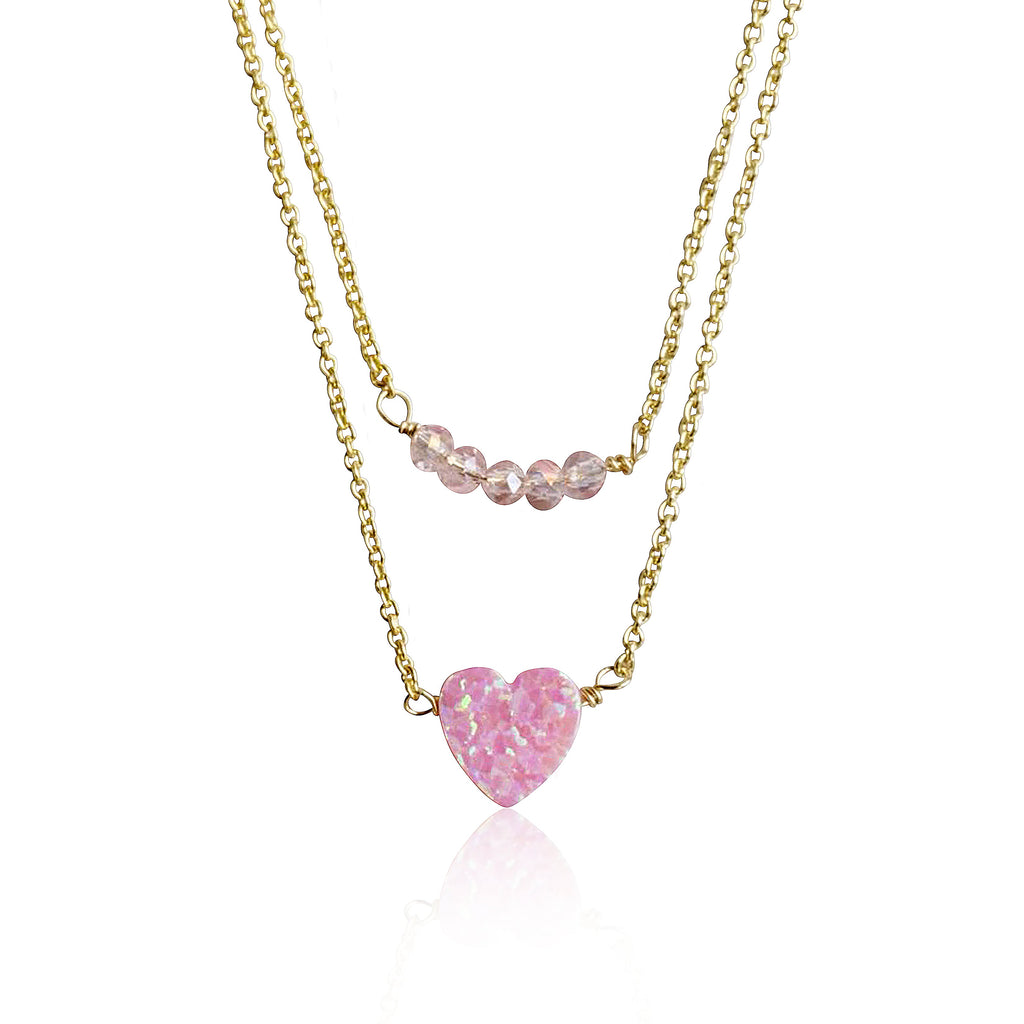 Glitter Girl Heart Necklace
